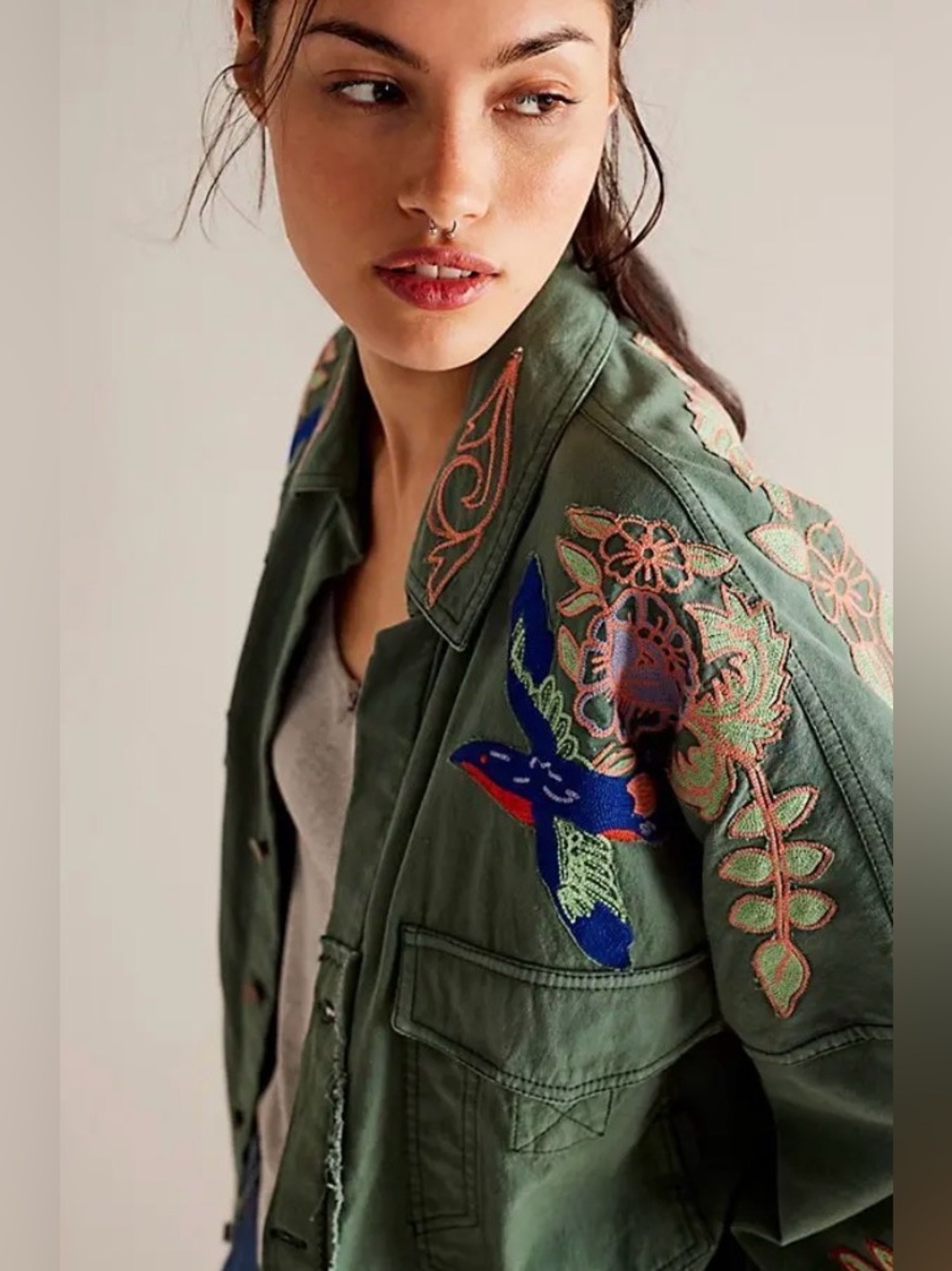 Free People We The Free Take Flight Embroidered Shirt - Picture 4 of 13